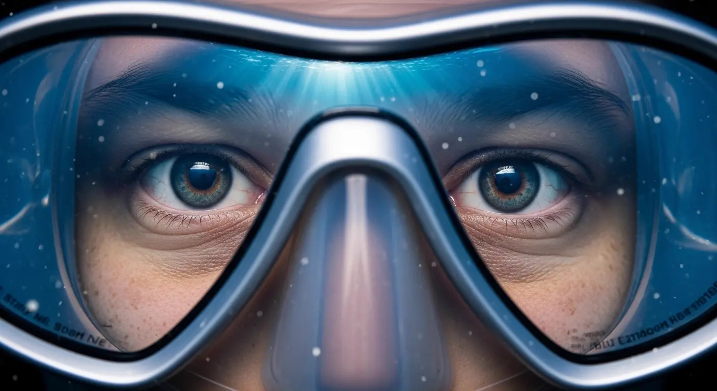 Buceador observando la vida marina con atención, ejemplo de buceo consciente